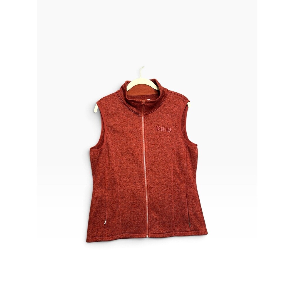 KUIU Womens Base Camp High Loft Sweater Fleece Vest Size Large Orange